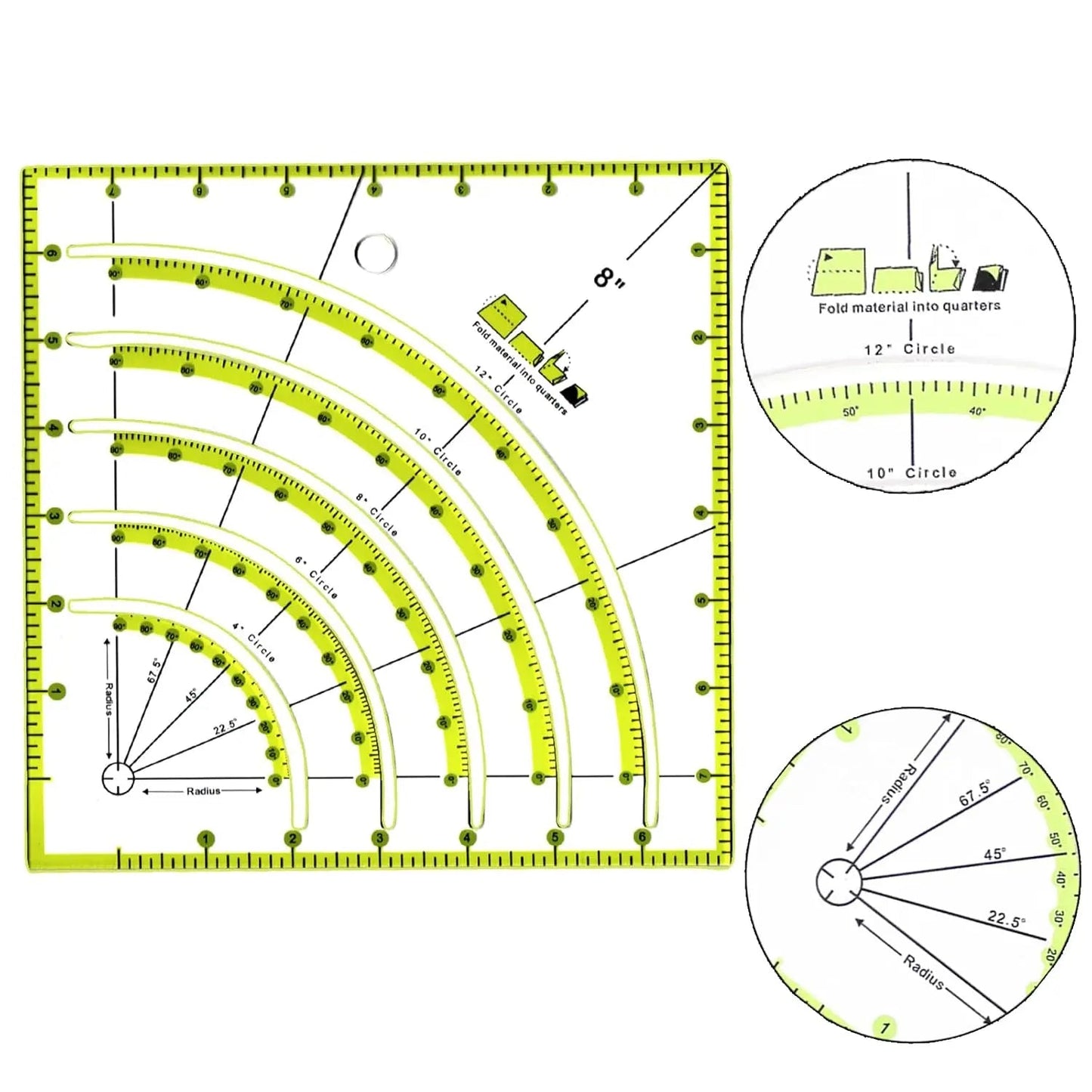 QuiltVector – Precision 8" Acrylic Quilting Ruler