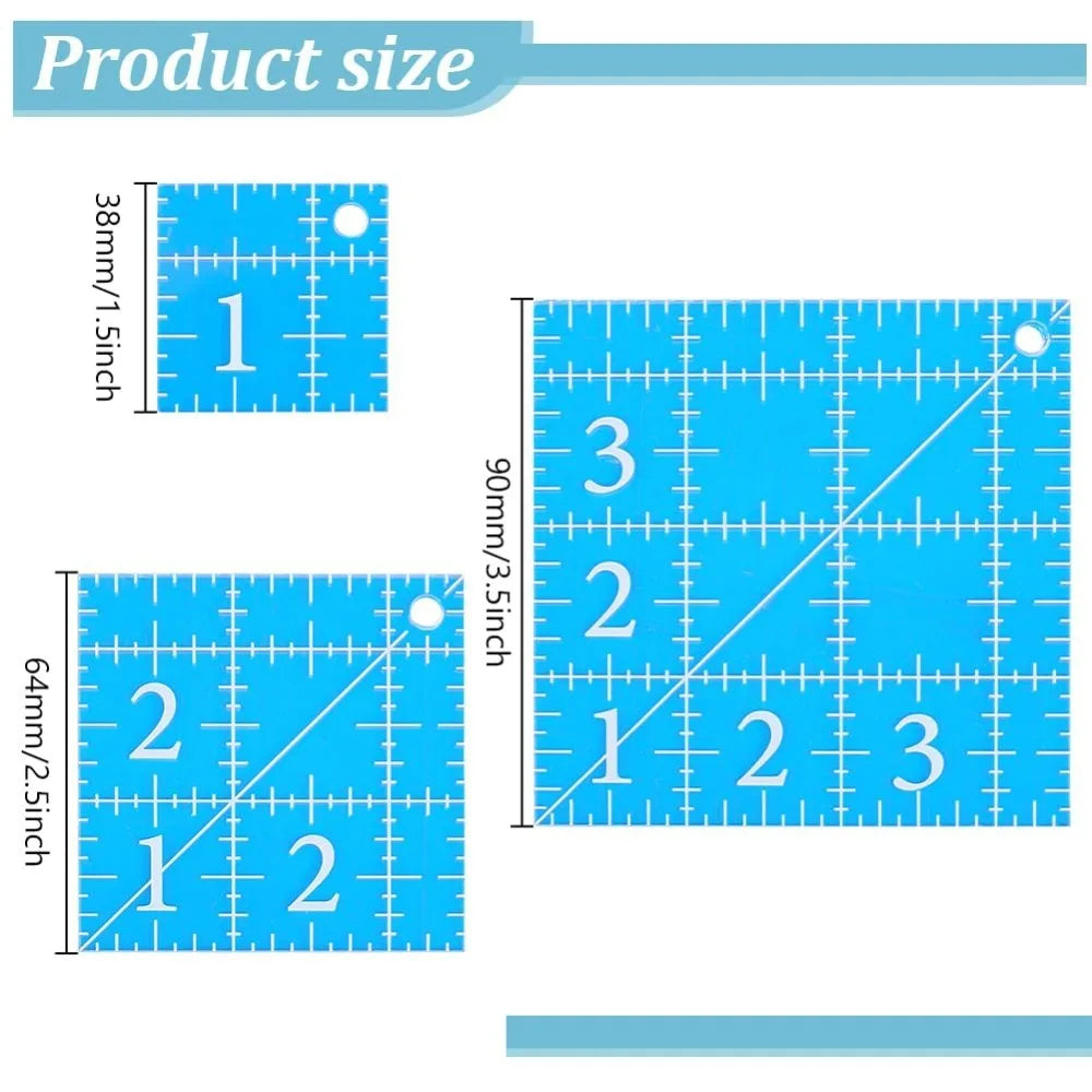 StitchAxis – 3-Piece Precision Acrylic Square Template Set