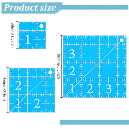 StitchAxis – 3-Piece Precision Acrylic Square Template Set