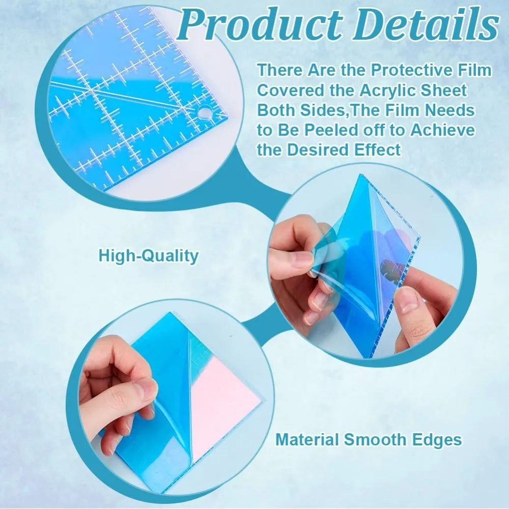 StitchAxis – 3-Piece Precision Acrylic Square Template Set