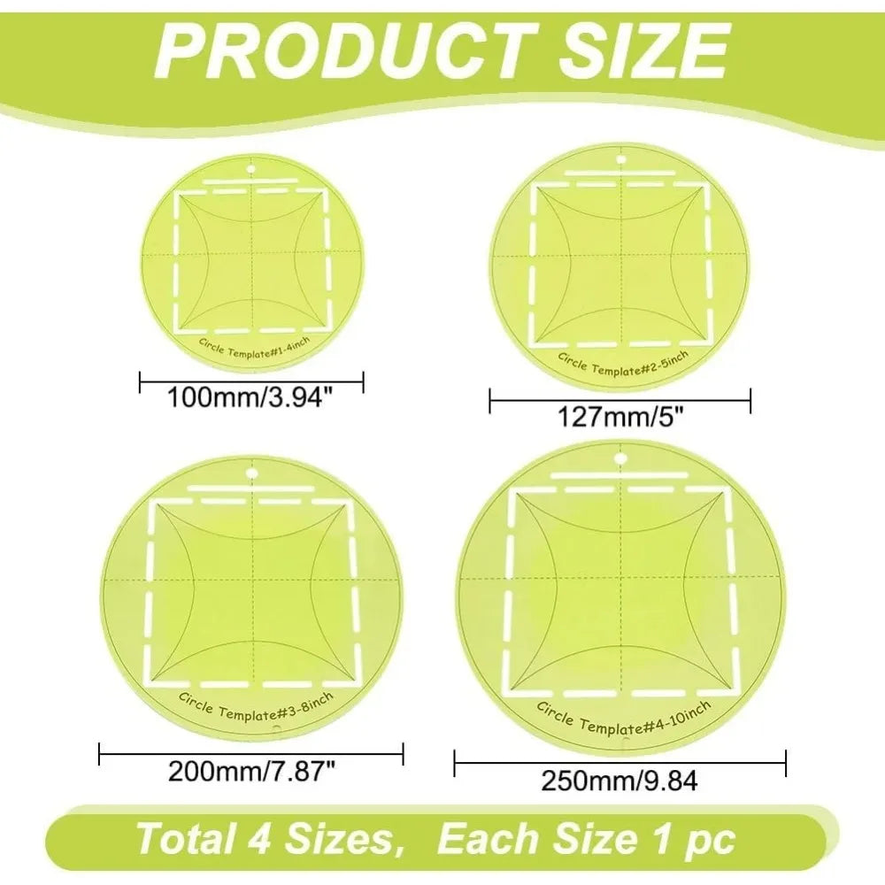 Circley – 4-Piece Round Quilting Template Set