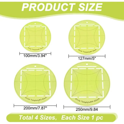 Circley – 4-Piece Round Quilting Template Set