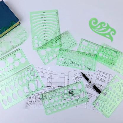 RoundyQuilt – 6Pcs Plastic Sewing Quilting Ruler Set