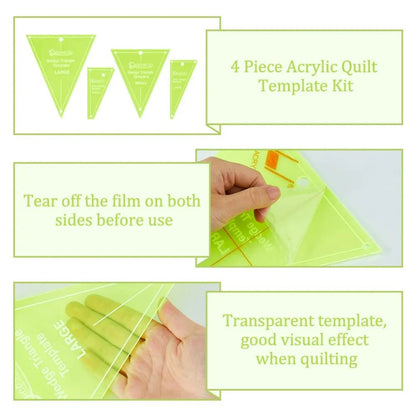 Sewverra – 4Pcs Acrylic Quilting Template & Ruler Set