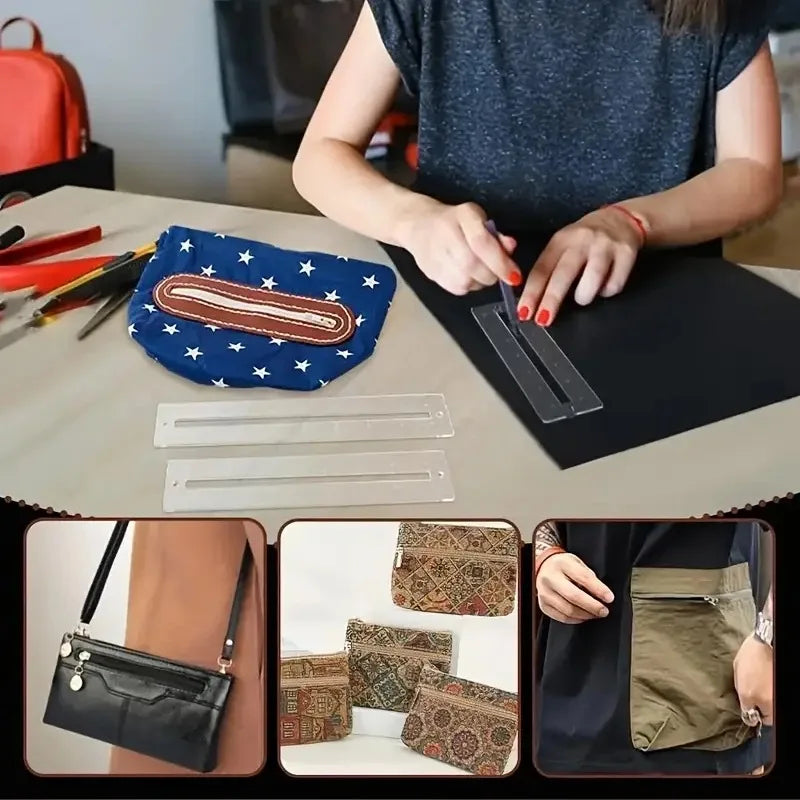 Zippery – 3Pcs Acrylic Zipper Making Template Set