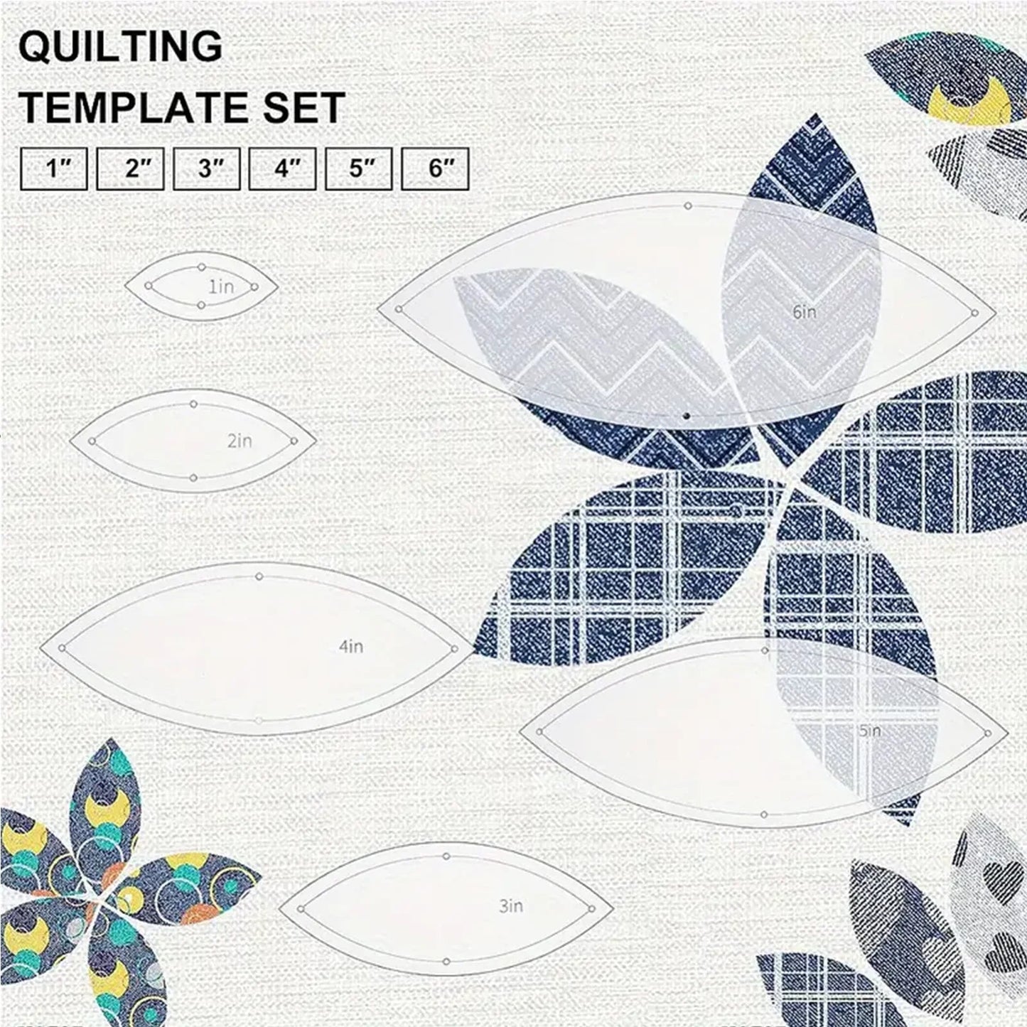 OvalQuilt – Transparent Acrylic Quilting Template Set