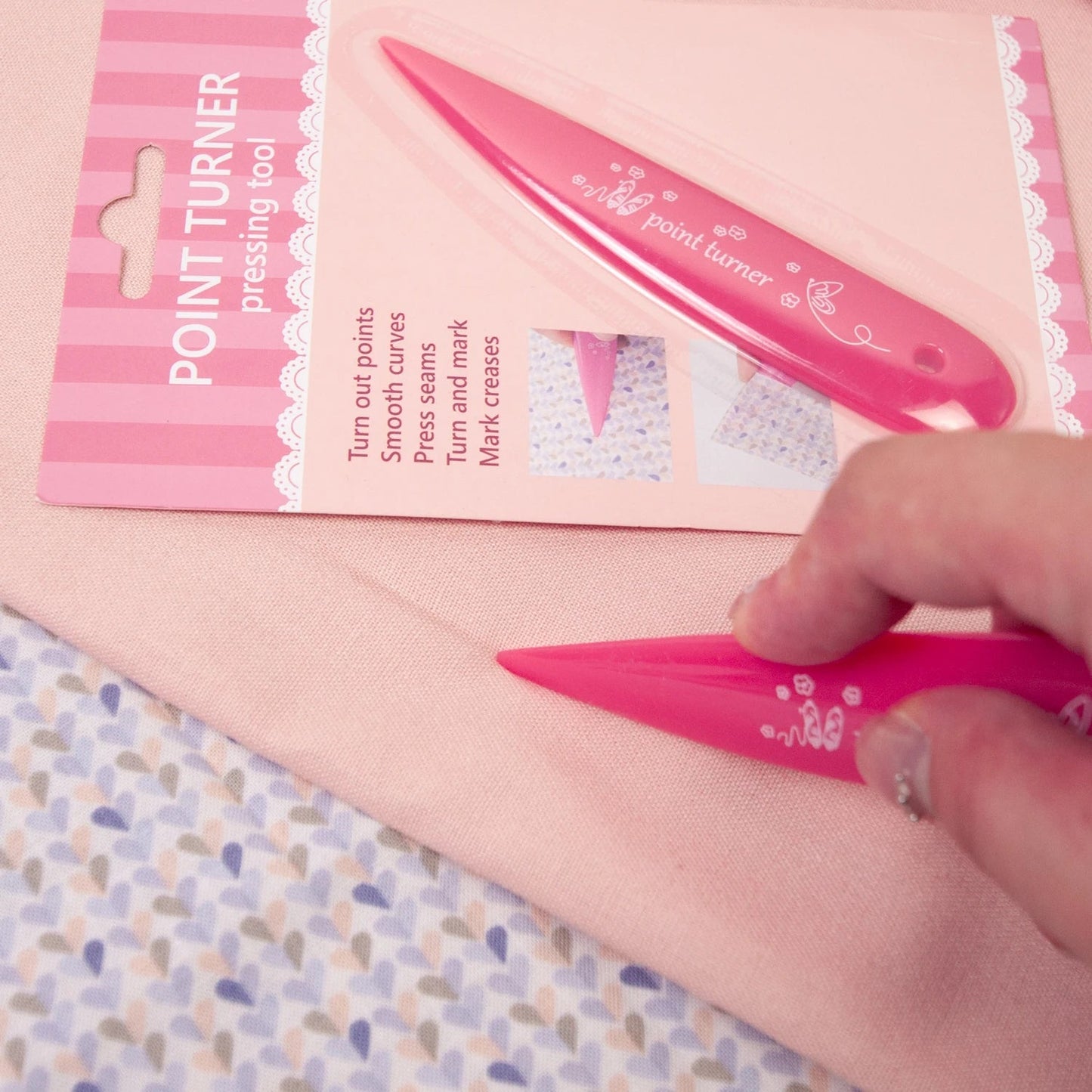 CreasePink – 3 in 1 Pink Point Turner and Seam Creaser Tool