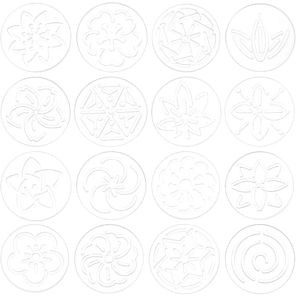 Florry – 16 Piece Acrylic Sashiko Flower Stencil Set