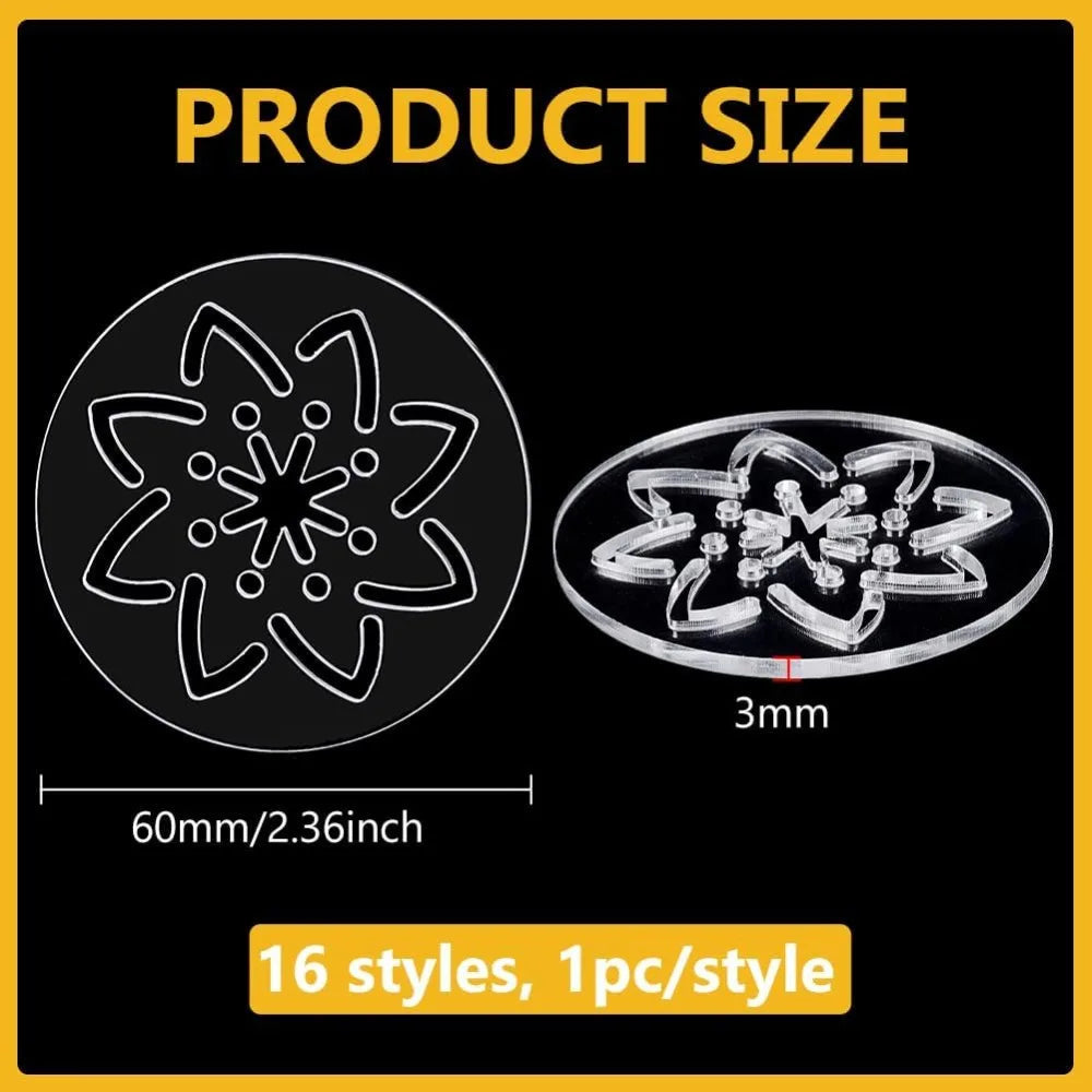 Florry – 16 Piece Acrylic Sashiko Flower Stencil Set