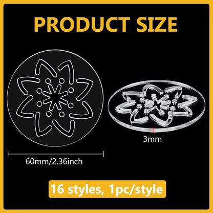 Florry – 16 Piece Acrylic Sashiko Flower Stencil Set