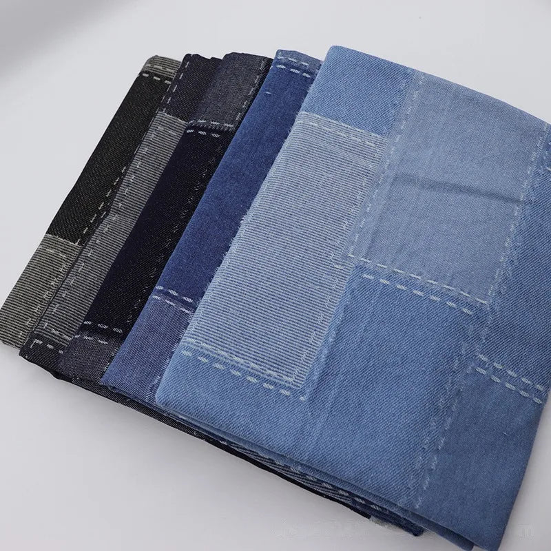 Denimi – Premium Plaid Washed Denim Fabric by the Meter