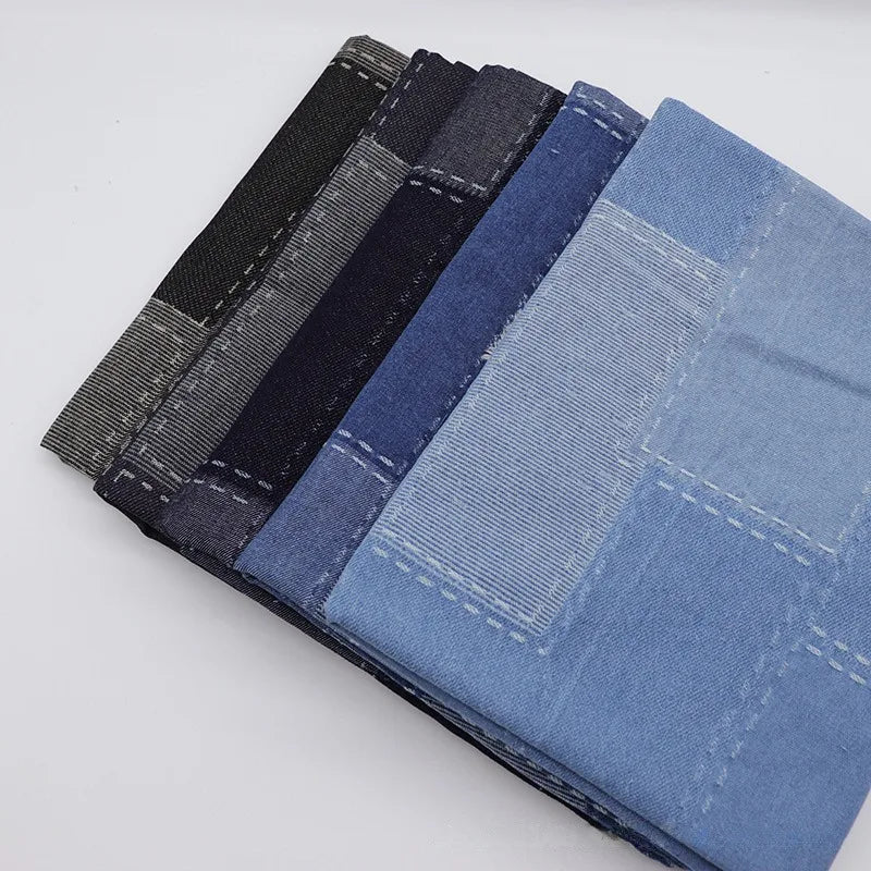 Denimi – Premium Plaid Washed Denim Fabric by the Meter