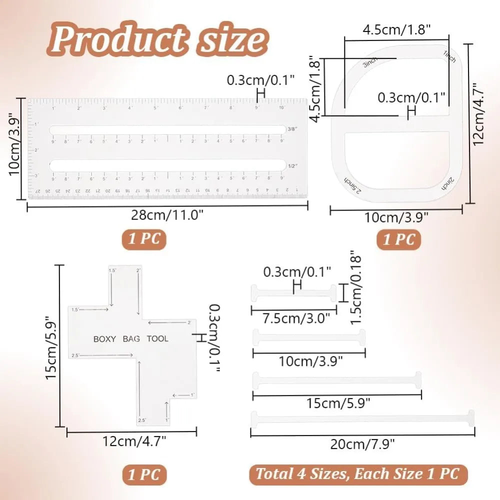 Boxy – 4-Piece Bag Making Template Set
