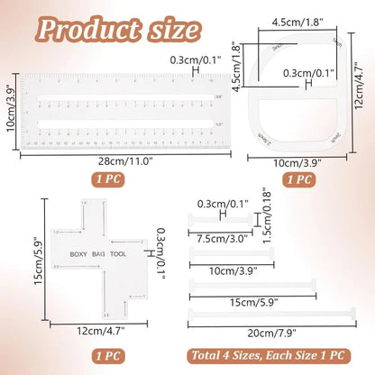 Boxy – 4-Piece Bag Making Template Set