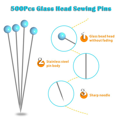 Pinvaras – 500 PCS Stainless Steel Sewing Pins Set