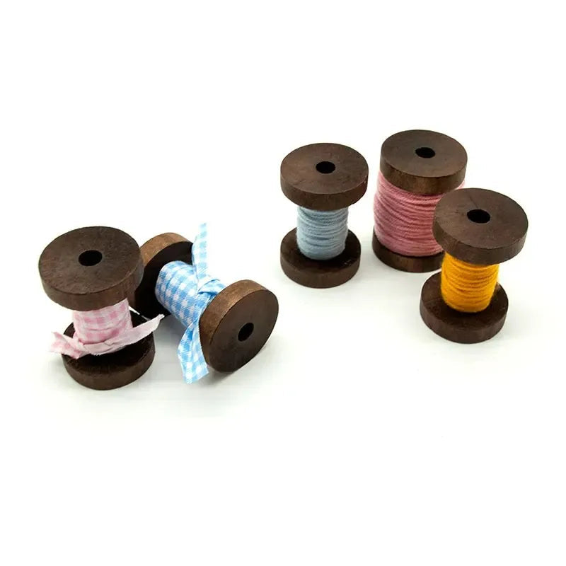 Reelory – 6Pcs Vintage Wooden Spools Organizer Kit