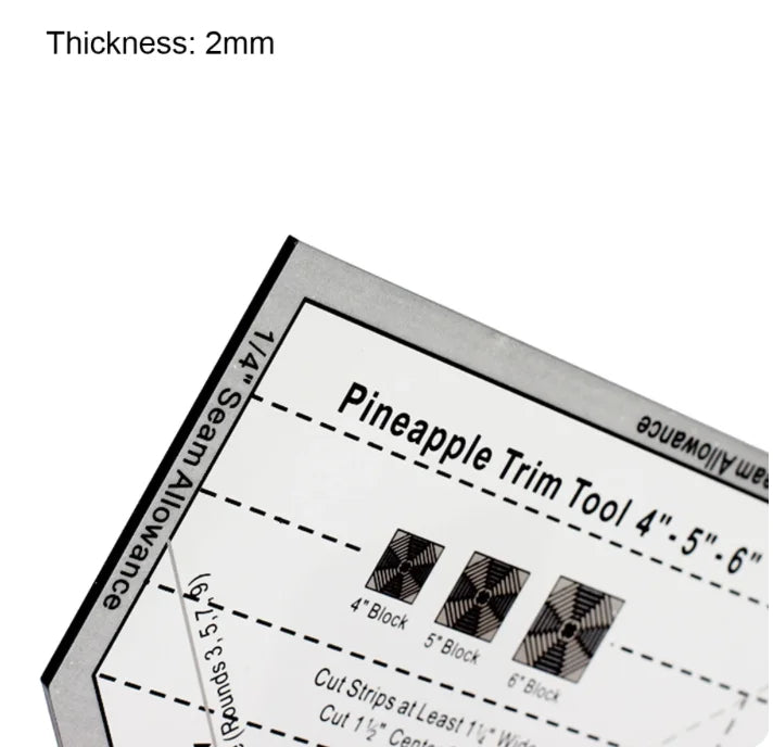 Pointquilt – Acrylic Pineapple Trim Ruler Template