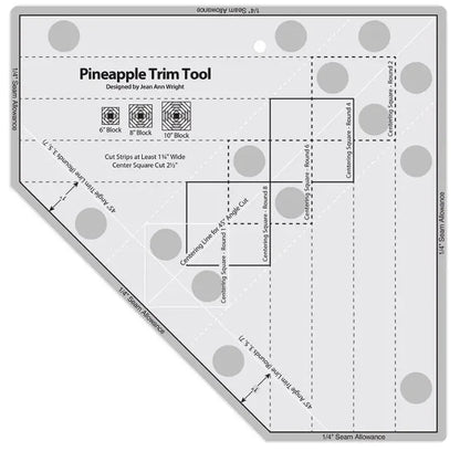 Pointquilt – Acrylic Pineapple Trim Ruler Template