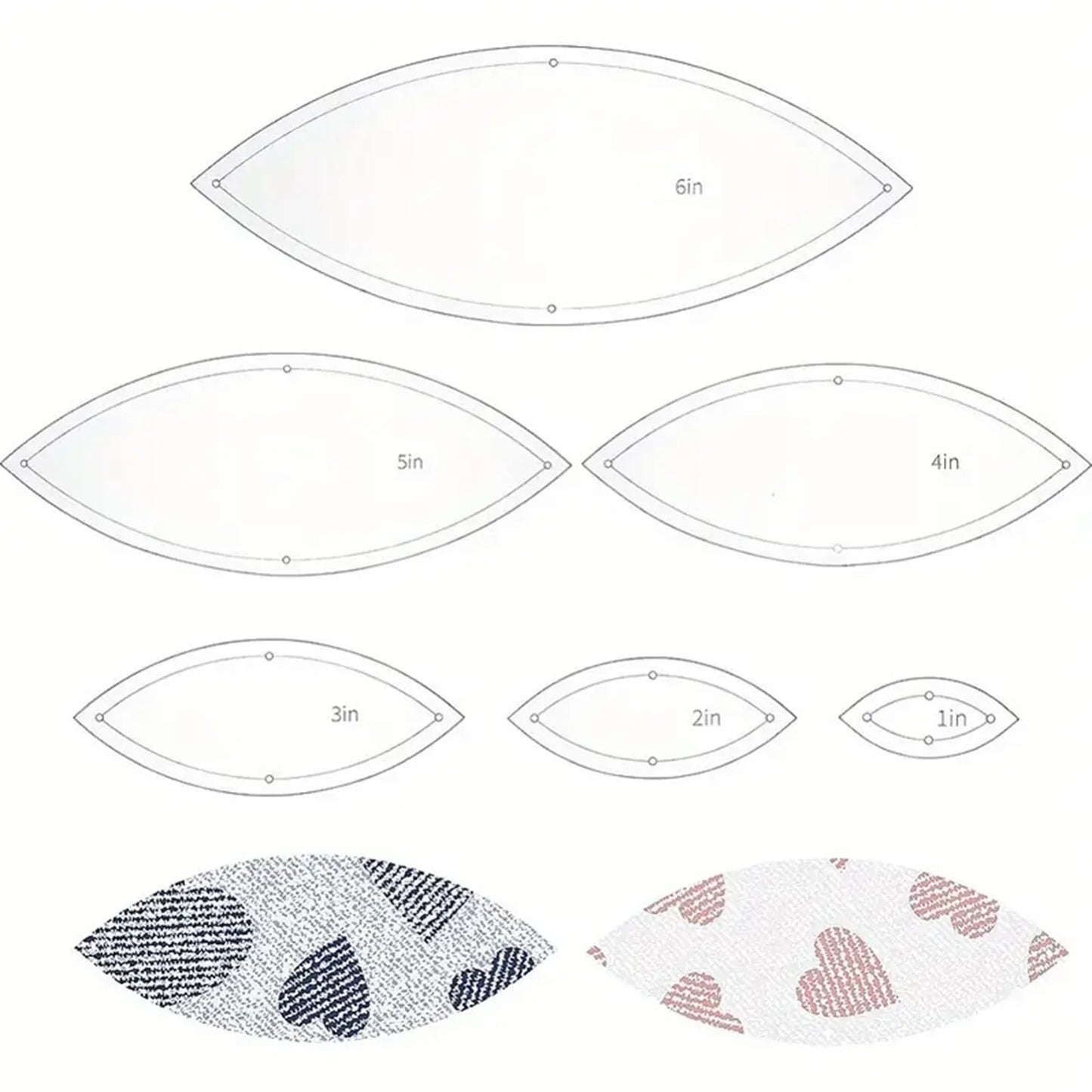 Ovalory – 6PCS Transparent Acrylic Oval Template Set
