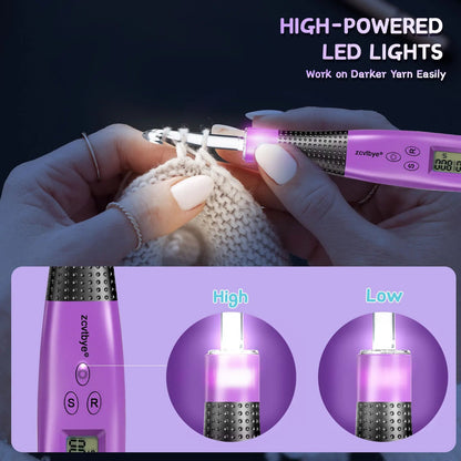 GlowKit – 24pcs LED Crochet Hook Set with Stitch Counter