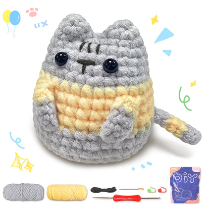 KittyKit – Little Grey Cat Crochet Kit for Beginners