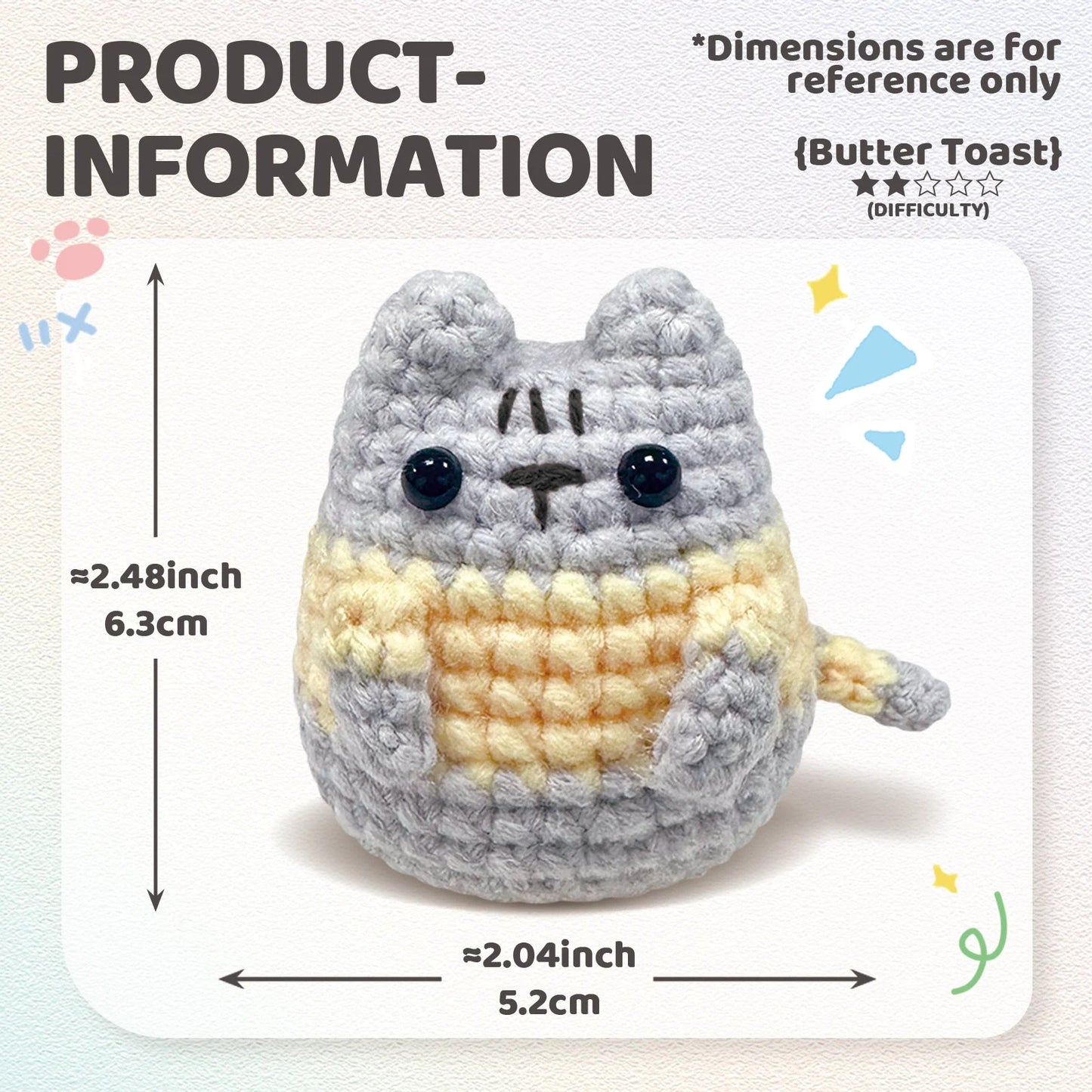 KittyKit – Little Grey Cat Crochet Kit for Beginners