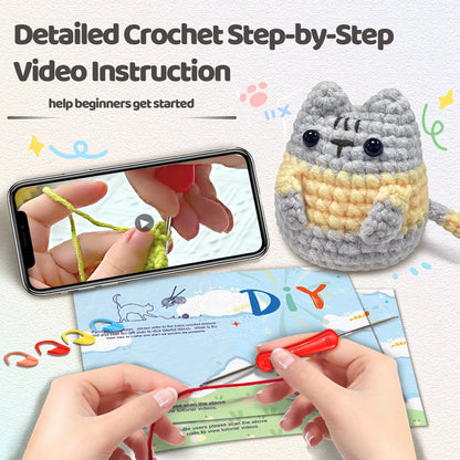KittyKit – Little Grey Cat Crochet Kit for Beginners
