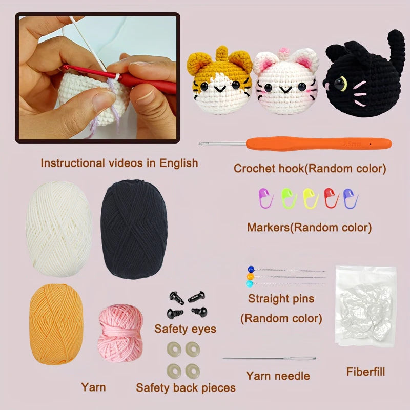 PawsKit – Beginner Cat Amigurumi Crochet Kit