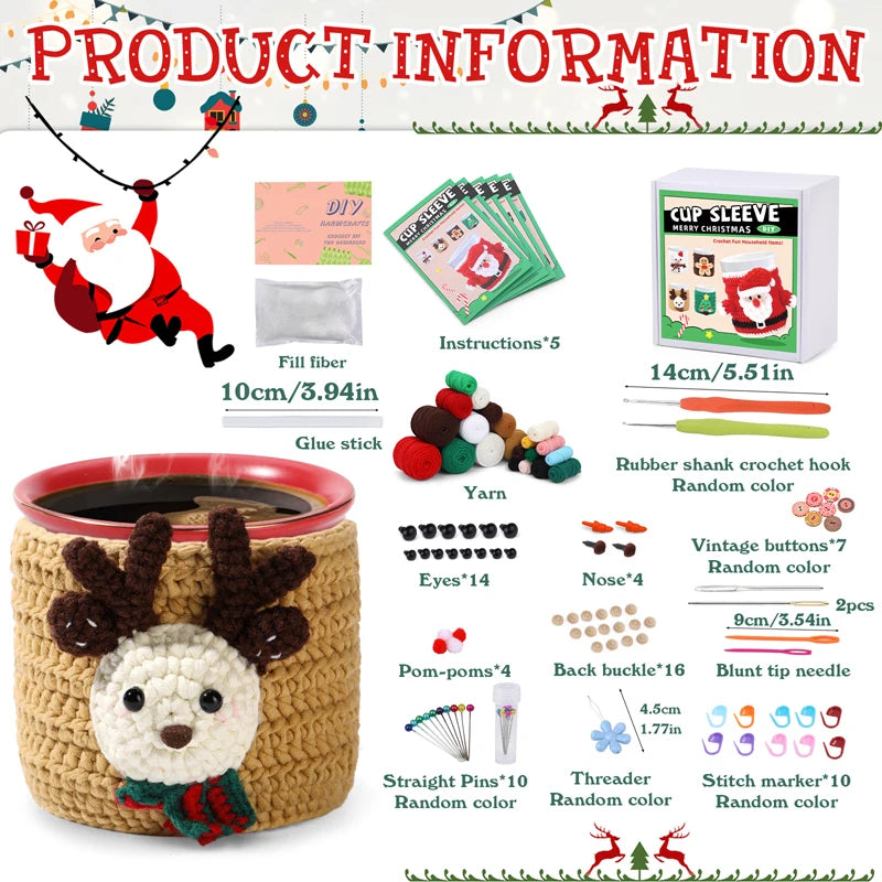 FestiveCup – Christmas Cup Cover Crochet Kit