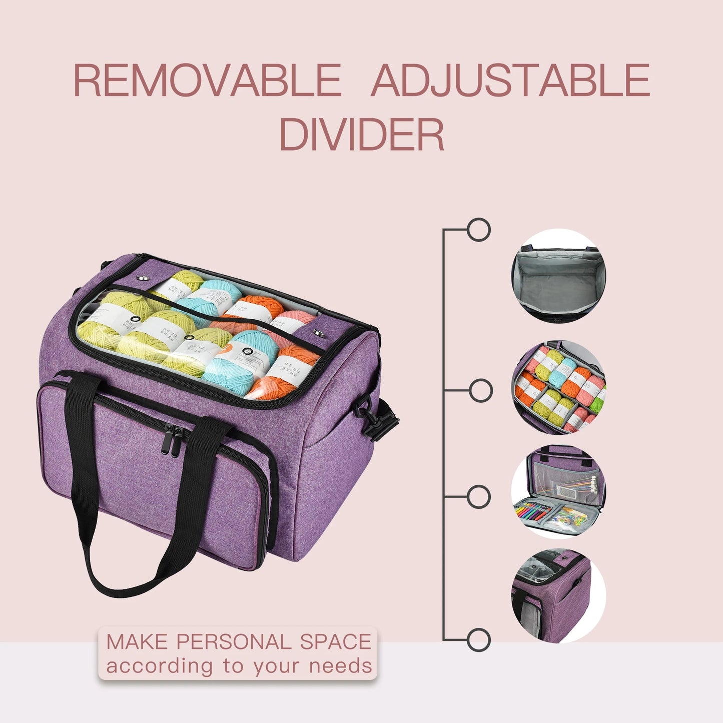 YarnKit – Knitting & Crochet Storage Tote Organizer