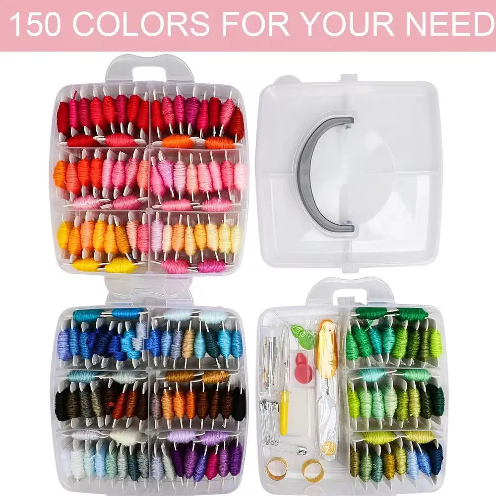 StitchSpec – 150 Color Embroidery Floss Kit with 3