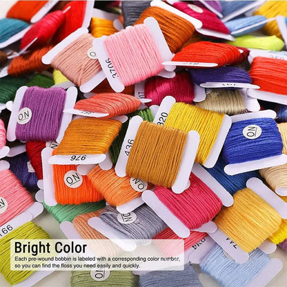 StitchSpec – 150 Color Embroidery Floss Kit with 3