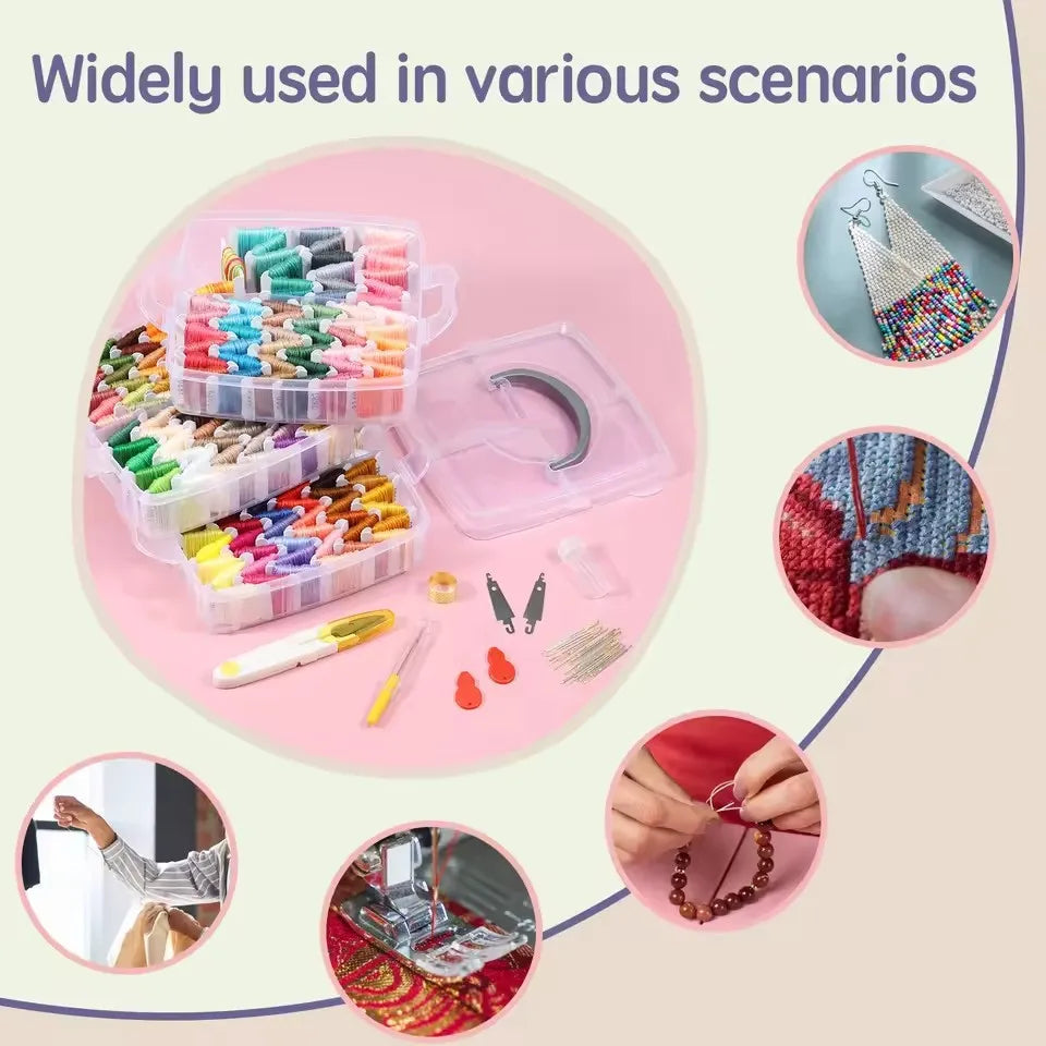 StitchSpec – 150 Color Embroidery Floss Kit with 3