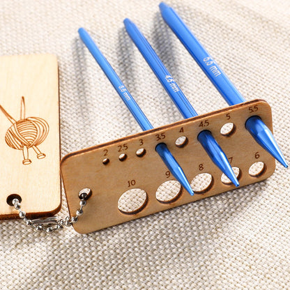 KnitScale – Natural Wooden Knitting Needle Gauge Ruler