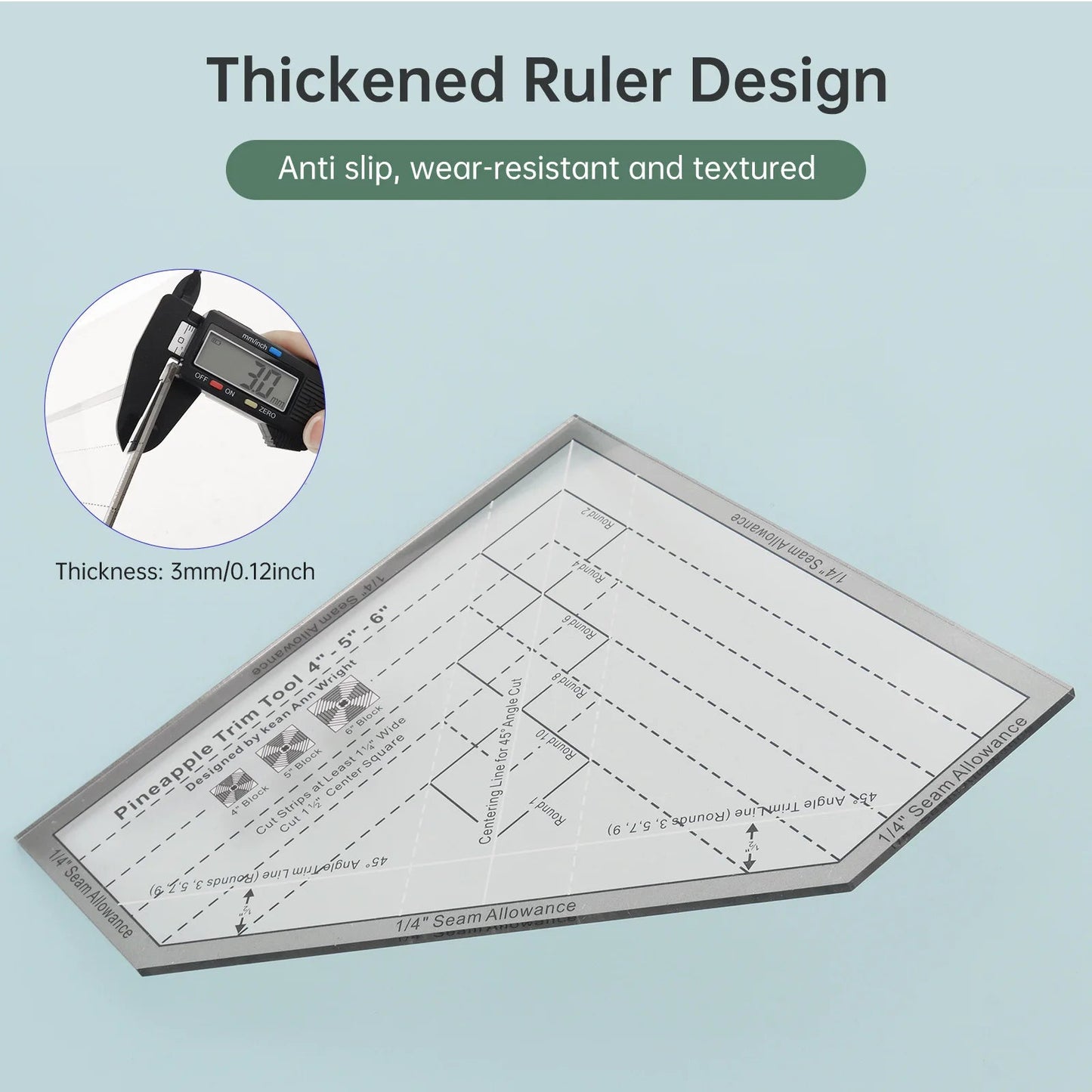 PineCut – Acrylic Pineapple Quilt Guide Template Ruler