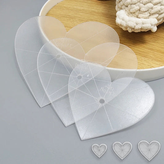 HeartlyQuilt – 3-Piece Acrylic Heart Quilting Template Set