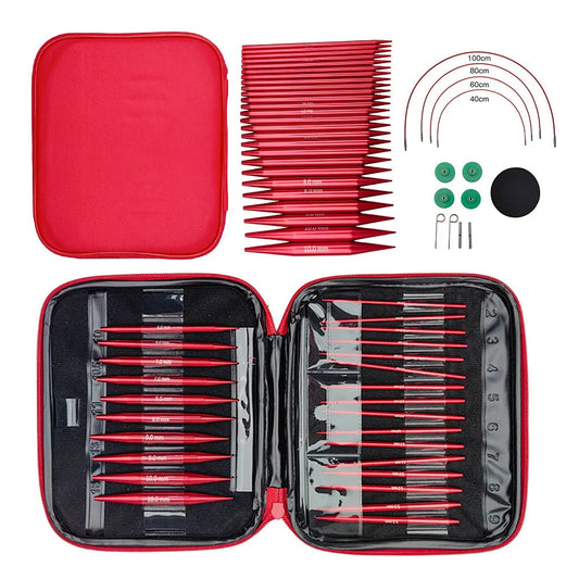 CroKnit – 26-Piece Interchangeable Knitting Needle & Crochet Set