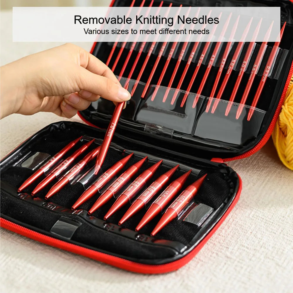 CroKnit – 26-Piece Interchangeable Knitting Needle & Crochet Set