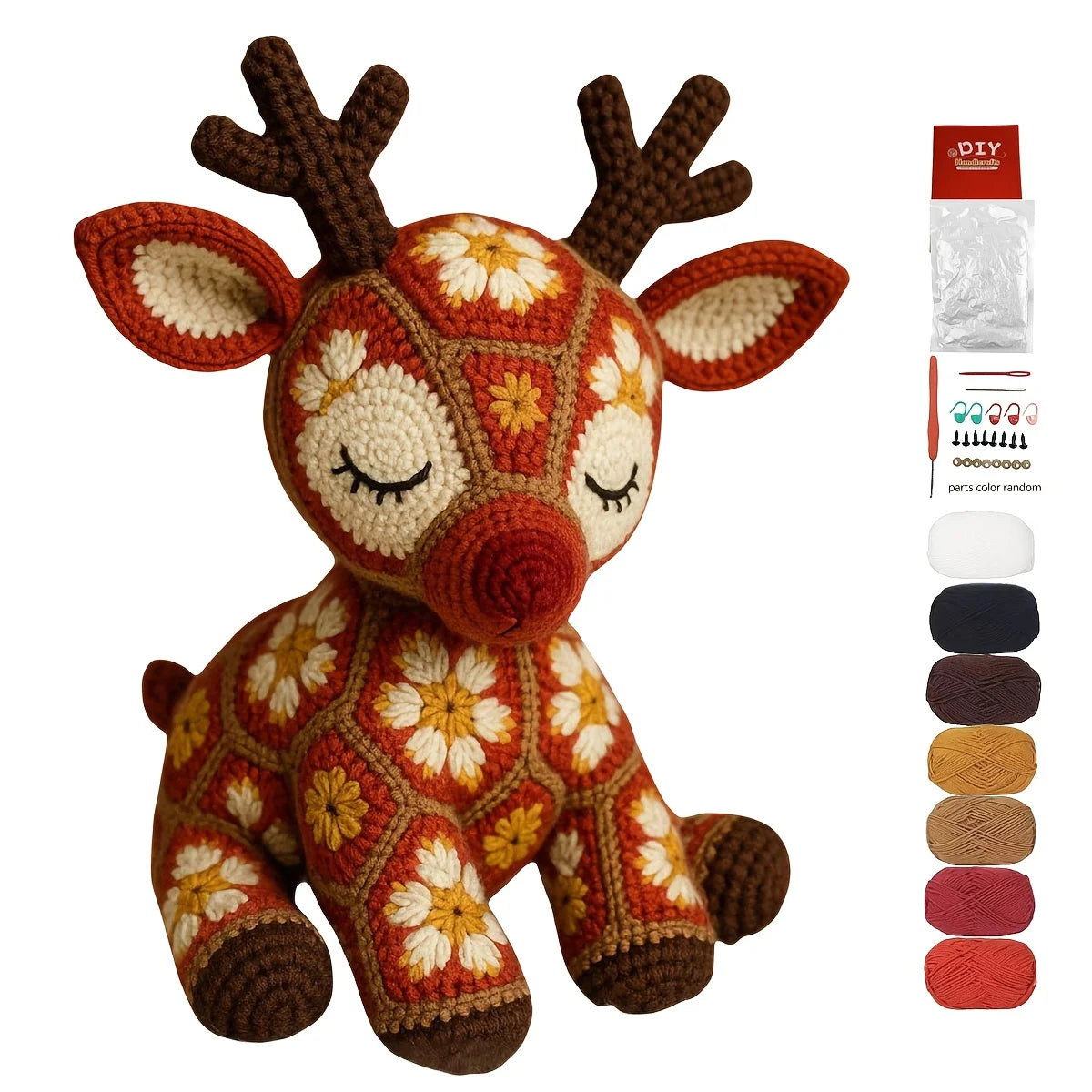 YarnDeer – Floral Reindeer Crochet DIY Kit