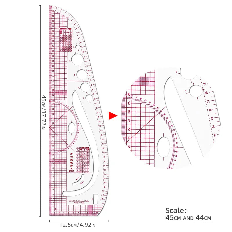 LineCrafty – Dual-Use Straight & Curve Sewing Ruler