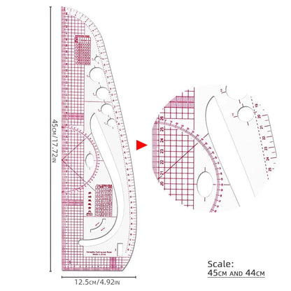 LineCrafty – Dual-Use Straight & Curve Sewing Ruler