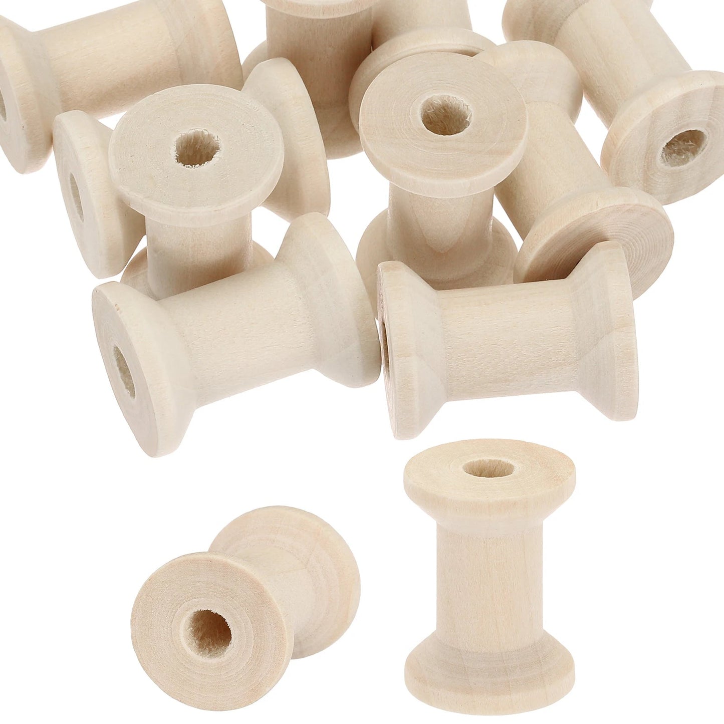 ThreadNatur – 10-Piece Unfinished Wooden Sewing Spool Set