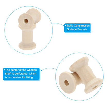 ThreadNatur – 10-Piece Unfinished Wooden Sewing Spool Set