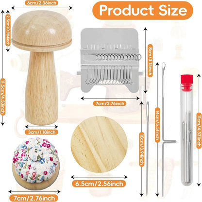 WeaveMend – Wooden Loom & Sewing Repair Tool Set