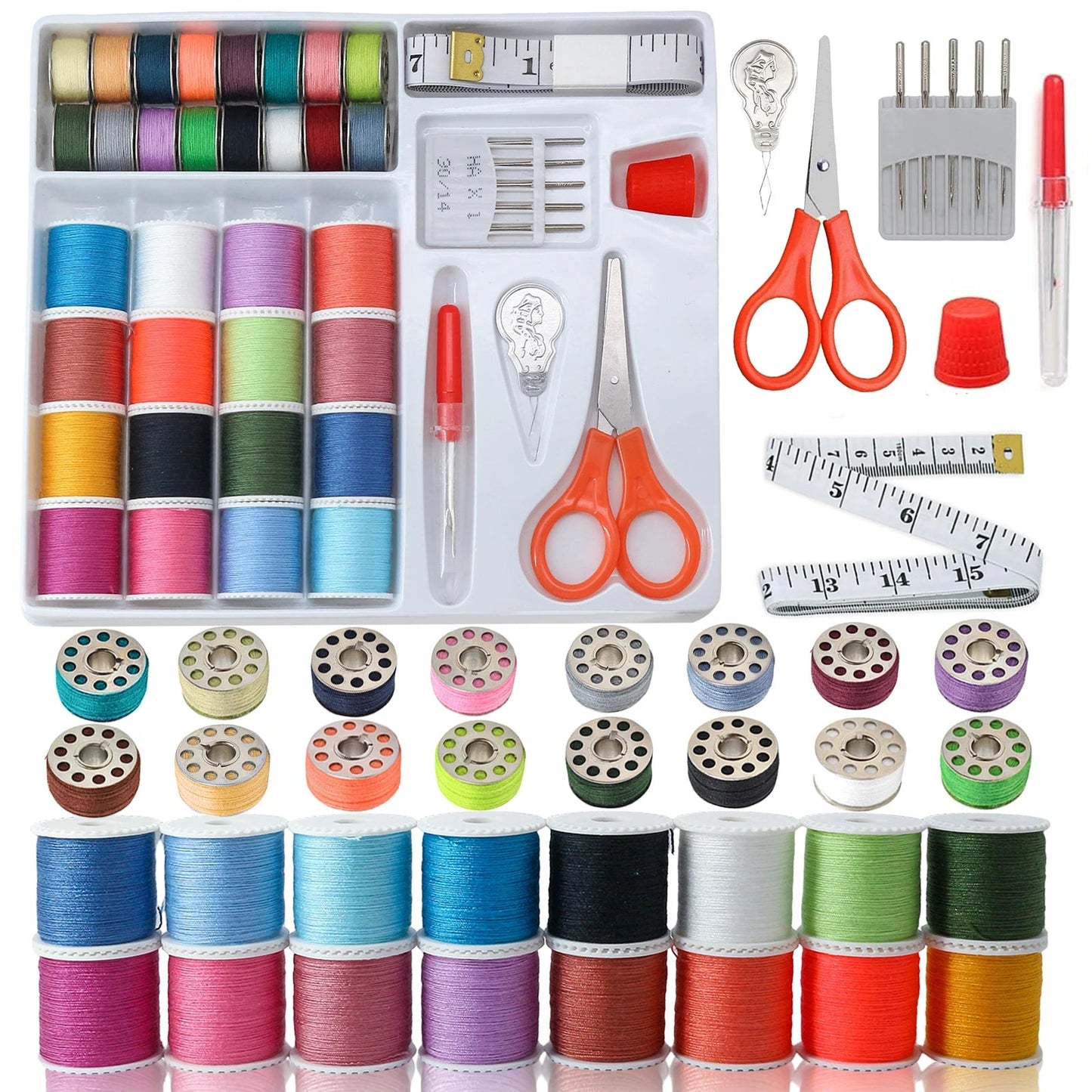 EasyBobbin – 42-Piece Sewing Kit with Prewound Bobbins