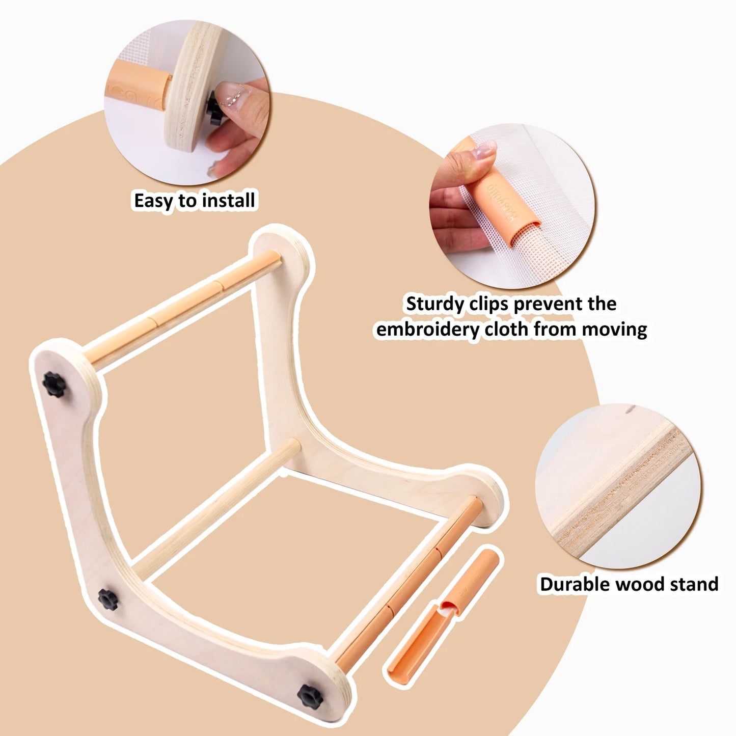 StitchStand – Adjustable Wooden L-Shape Table Stand
