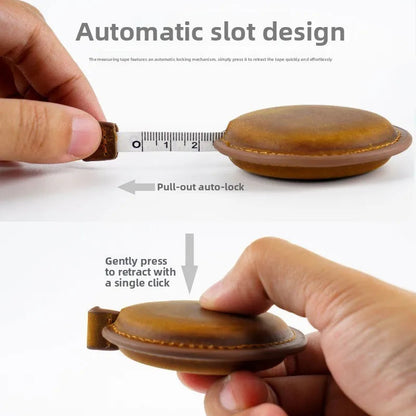 RetroMeasure – Retractable Genuine Leather Mini Tape Measure