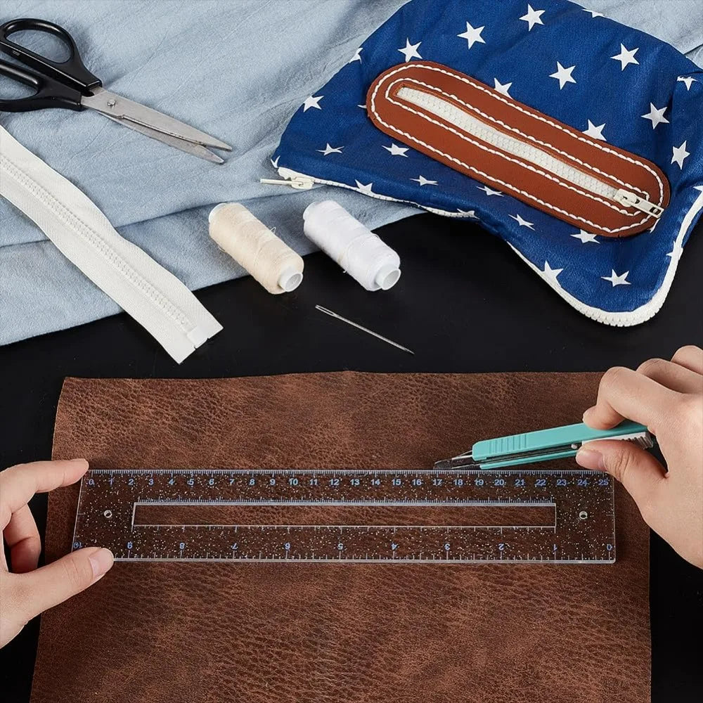 ZippyCraft – 2-Piece Clear Acrylic Zipper Making Template Set