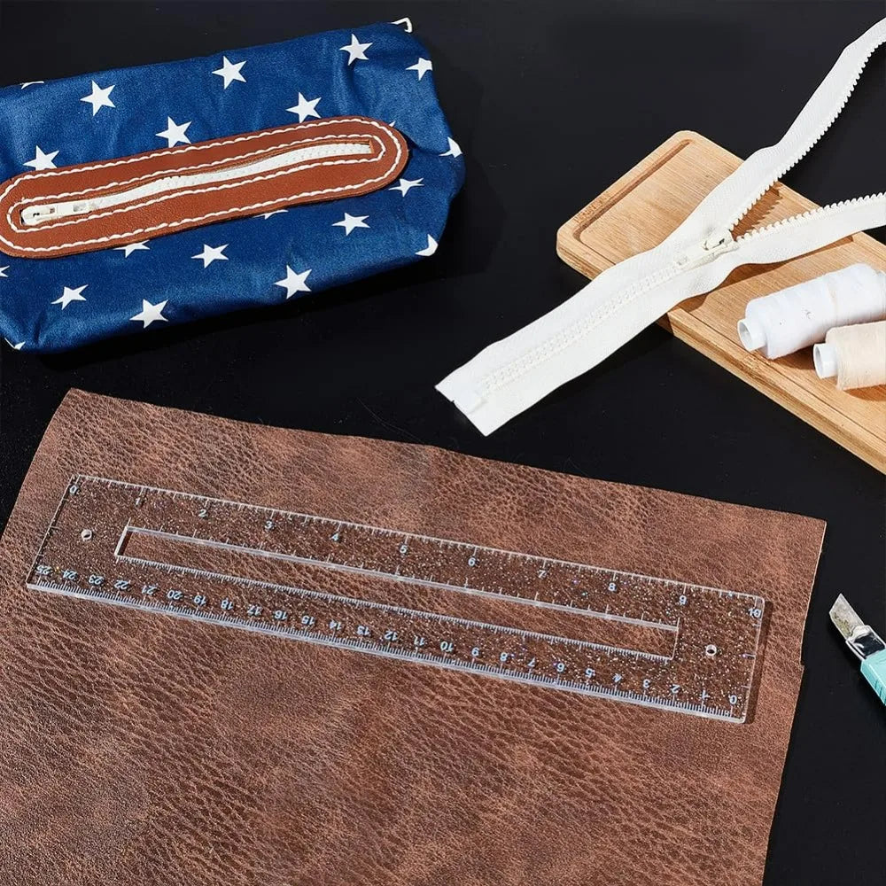 ZippyCraft – 2-Piece Clear Acrylic Zipper Making Template Set