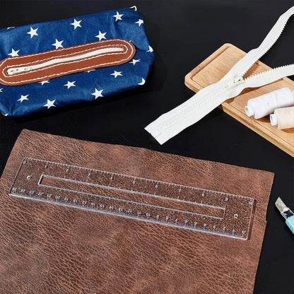 ZippyCraft – 2-Piece Clear Acrylic Zipper Making Template Set